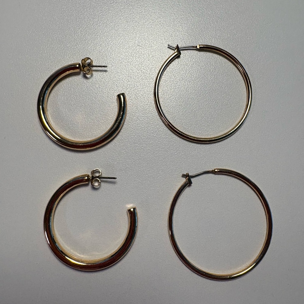 Zara Gold Hoop Earrings Set